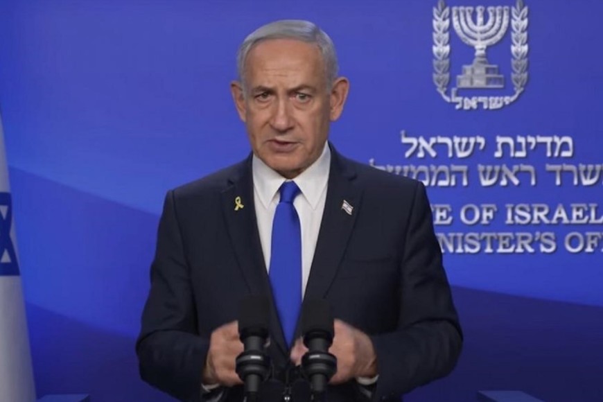 Benjamín Netanyahu, primer ministro de Israel. El objetivo principal sigue siendo la liberación de los rehenes. Instó a la comunidad internacional a "condenar los abusos criminales nazis del grupo terrorista palestino Hamás".