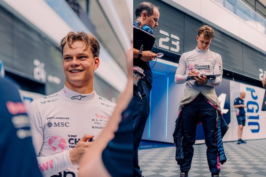 Paul Aron en las pruebas con Alpine. Foto: Alpine