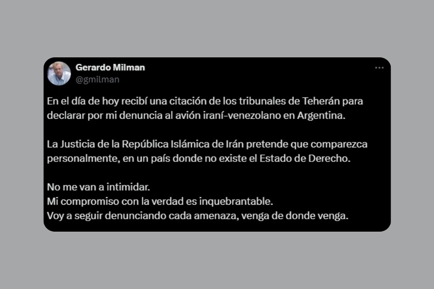 La publicación de Milman en X.