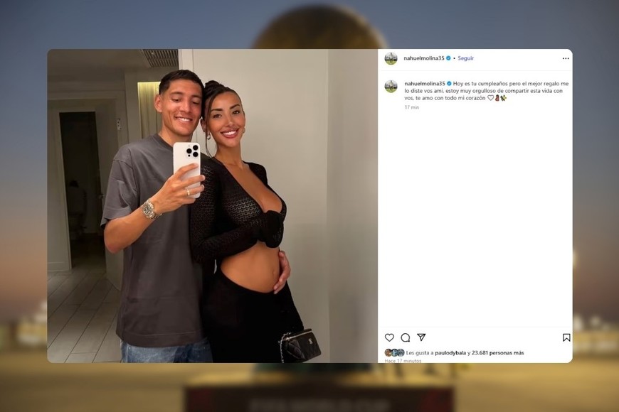 “El mejor regalo me lo diste vos a mí”, escribió el defensor en Instagram.