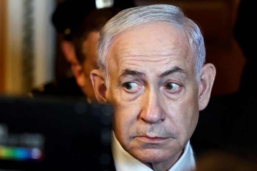 FILE PHOTO: Israel's Prime Minister Benjamin Netanyahu visits Capitol Hill, on the day he meets with Senate Republican Leader John Thune (R-SD) and other senators, in Washington, D.C., U.S., July 9, 2025. REUTERS/Evelyn Hockstein/File Photo