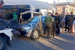 El momento del traslado del vehículo.