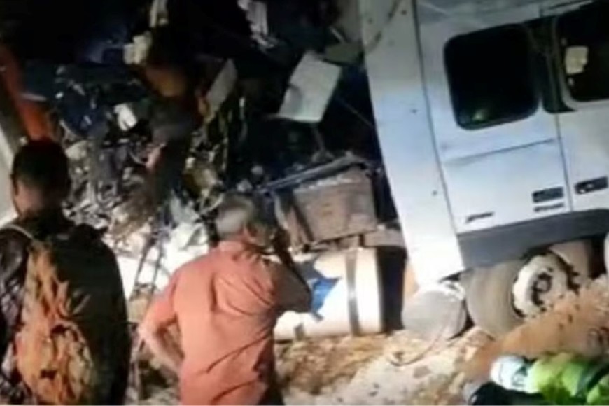 Así quedó el camión involucrado.