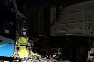 Así quedó el camión involucrado.