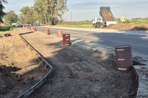 Las obras de ensanche en el acceso sur de Franck, sobre la Ruta Provincial Nº 6, entran en su fase final.