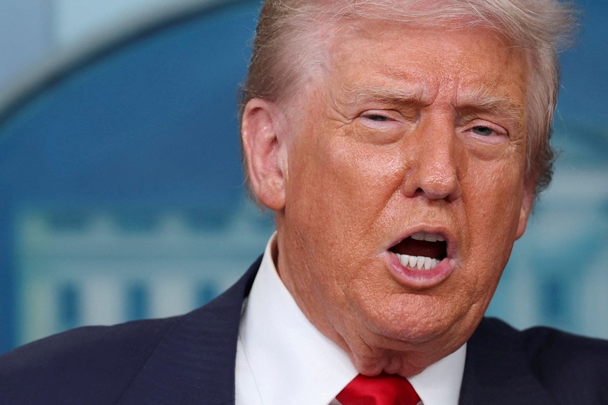 FILE PHOTO: U.S. President Donald Trump speaks to the press about deploying federal law enforcement agents in Washington to bolster the local police presence, in the Press Briefing Room at the White House, in Washington D.C., U.S., August 11, 2025. REUTERS/Jonathan Ernst/File Photo
