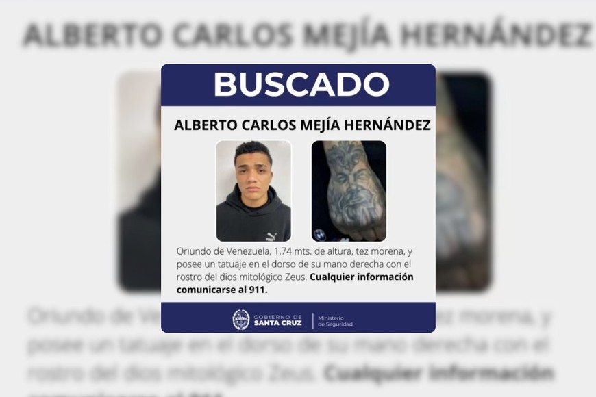 El rostro de Alberto Carlos Mejía Hernández, difundido por Interpol.