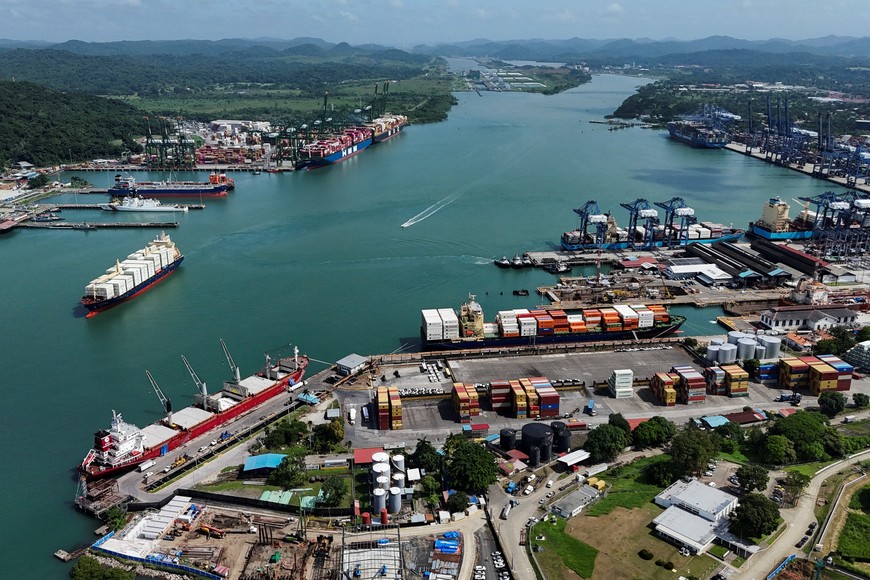 A drone view shows the Panama Canal area, the place where the world’s largest SAF facility was previously expected to be built and produce sustainable aviation fuel by 2025, before the production was pushed back to 2027, in Panama City, Panama, June 20, 2025. REUTERS/Enea Lebrun