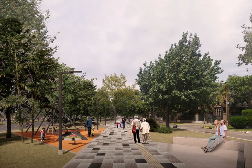 Será una “gran vereda” con mobiliario, juegos y lugares para descansar.