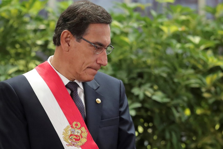 FILE PHOTO: Peru's President Martin Vizcarra attends a swearing-in ceremony at the government palace in Lima, Peru October 3, 2019. REUTERS/Guadalupe Pardo/File Photo