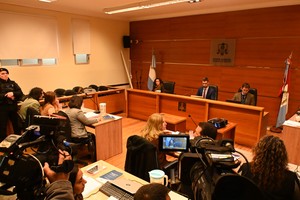 El tribunal es presidido por el Dr. Staiger; y también está conformado por los jueces Aguirre y Minniti. Foto: Flavio Raina