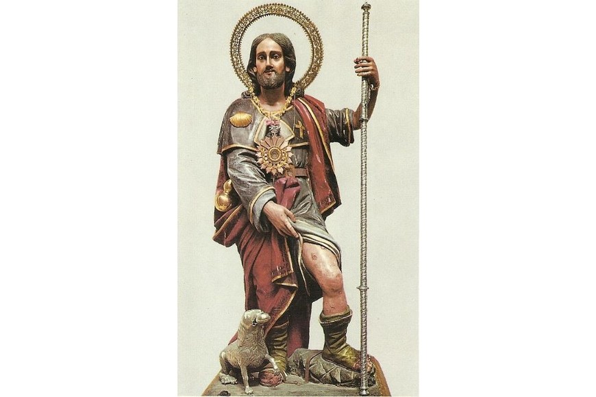 Estatua de San Roque en Palmi, Italia.