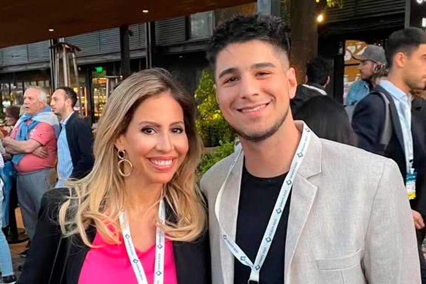 Agustín Pellegrini, junto a Romina Diez.