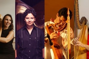 7ª Academia Internacional de Arpa de Argentina: profesores Cecilia Pacheco (Brasil), Emmanuel Padilla Holguín (México), Edmundo Camacho Jurado (México) y Marcela Méndez (Argentina).