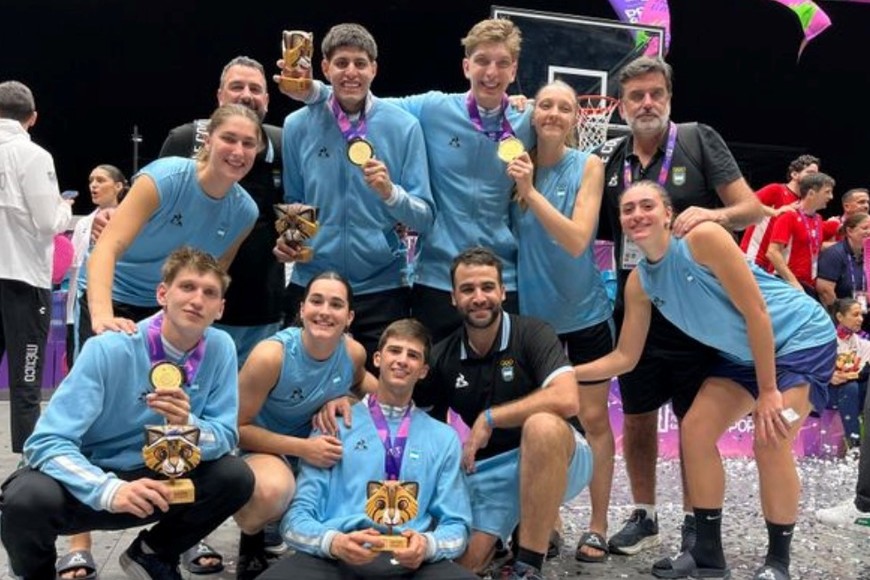 La comitiva argentina del básquet 3x3.