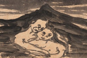 "Dos cuerpos hundidos de amantes yacen" de Joy Hester. Foto: Art Gallery NSW