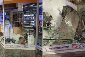 Los daños en Raffi (San Martín 2200) fueron de importancia. Crédito: Guillermo Di Salvatore.