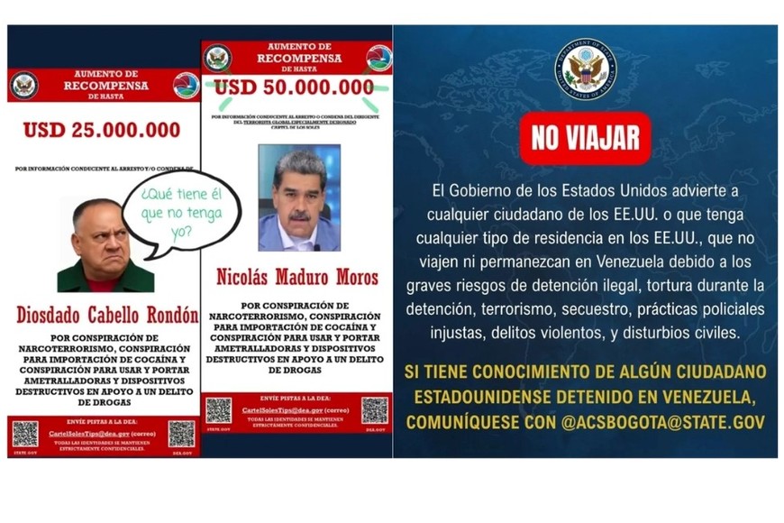 La alerta emitida por Estados Unidos. Crédito: NA