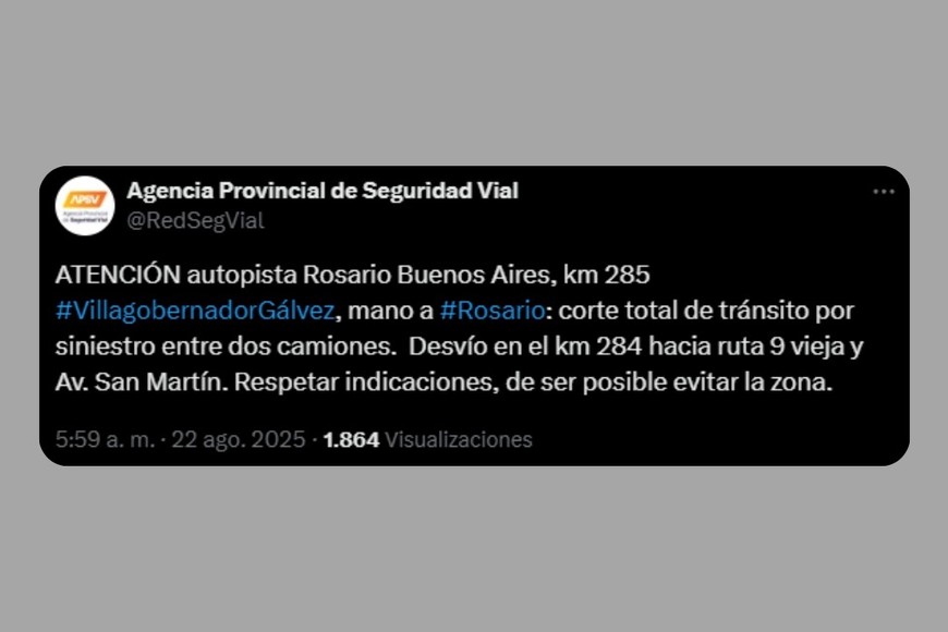 El anuncio de la APSV.