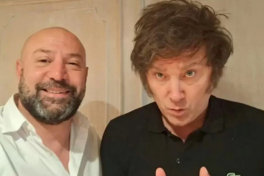 Diego Spagnuolo junto a Javier Milei