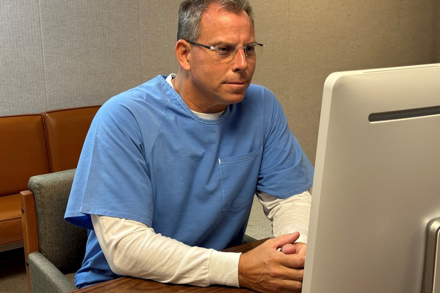 Erik Menendez attends his Board of Parole hearing online from the Richard J. Donovan Correctional Facility in San Diego, California, U.S., August 21, 2025, that could lead to freedom after decades in prison for the 1989 shotgun murders of his parents. The final decision will rest with the governor, who can either accept or reject the board's recommendation.    California Department of Corrections and Rehabilitation/Handout via REUTERS    THIS IMAGE HAS BEEN SUPPLIED BY A THIRD PARTY     TPX IMAGES OF THE DAY