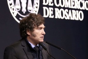 Javier Milei en la Bolsa de Comercio de Rosario