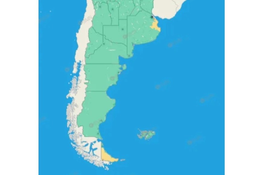 El gráfico de alertas del SMN.