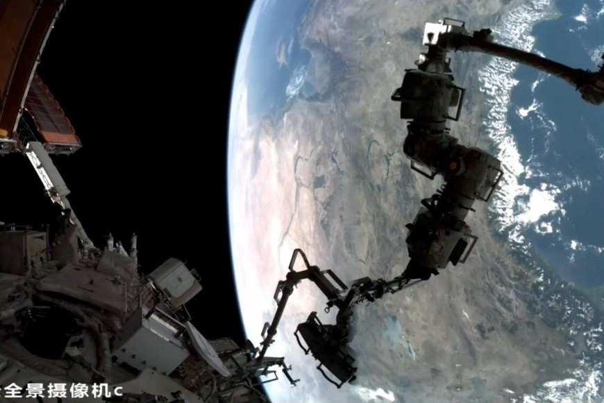 La tierra vista desde la estación china.