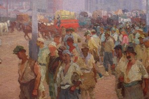 Fragmento de "Escena de puerto". Foto: Museo Rosa Galisteo