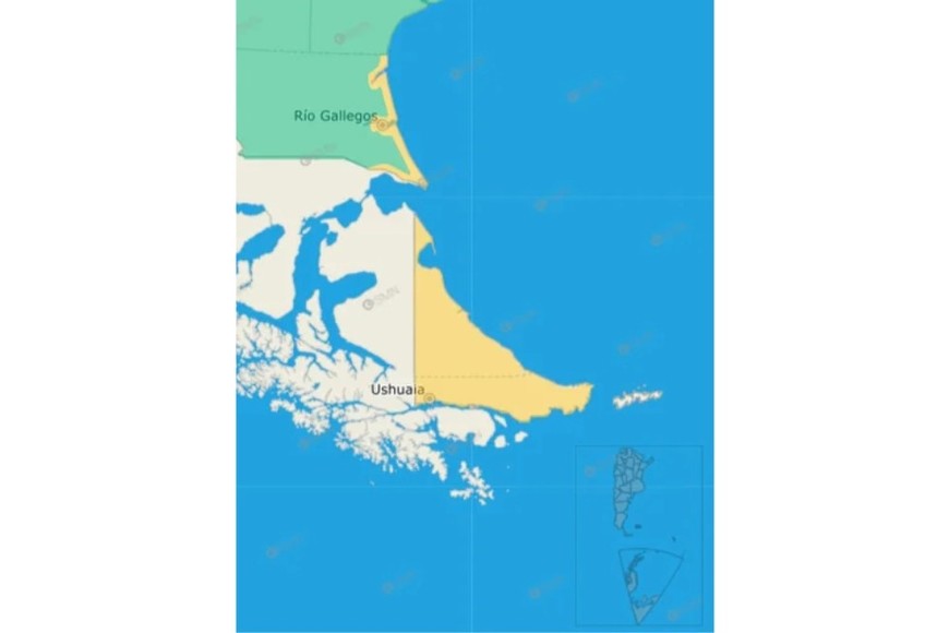 El gráfico de alertas por vientos del SMN.