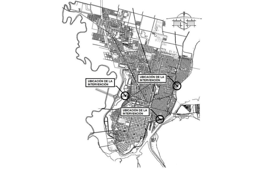 Ubicación de los puntos a intervenir.