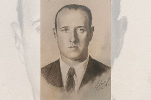 Retrato a lápiz de Hernán Busaniche. Obra del artista plástico Héctor Lauría (1891-1963). Gentileza de Hernán Busaniche (h).