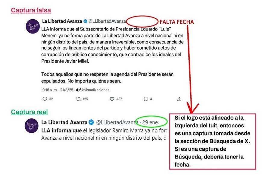 Captura falsa vs captura real.