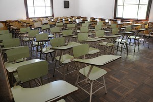 Aulas y pasillos vacíos en las facultades de la UNL por los paros. Crédito: El Litoral