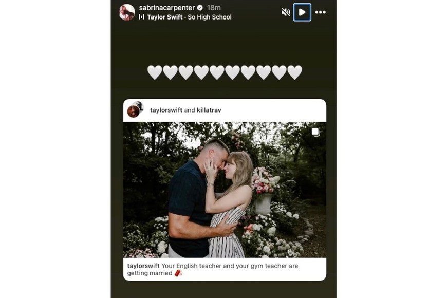 Así reaccionó Sabrina Carpenter al anuncio del compromiso.