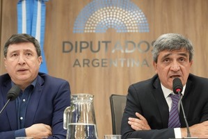 Daniel Arroyo, presidente de la Comisión de Discapacidad, y Pablo Yedlin, de Acción social y Salud Pública, en el plenario que analizó el caso ANDIS y las presuntas coimas en la compra de medicamentos. Crédito: Cámara de Diputados.