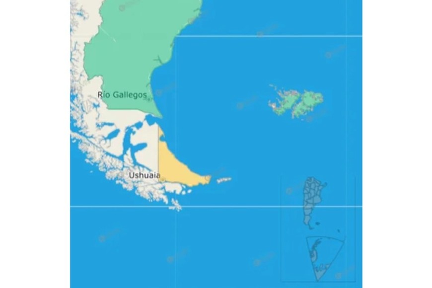 El gráfico de alerta por vientos del SMN.