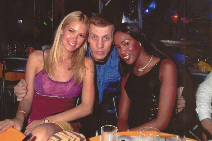 Clota Lanzetta, el rey de la noche porteña, con Valeria Mazza y Naomi Campbell.