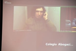 Kunz estuvo conectado desde la cárcel de Coronda. Foto: Guillermo Di Salvatore