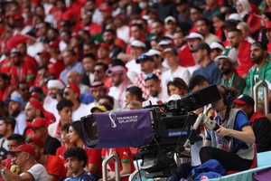 Soccer Football - FIFA World Cup Qatar 2022 - Group F - Morocco v Croatia - Al Bayt Stadium, Al Khor, Qatar - November 23, 2022
A television cameraman is pictured during the match REUTERS/Carl Recine