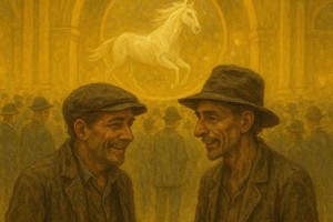 "Yo me atrevo asegurarte que va a ganar al galope, el potrillo patas blancas (…)". Gentileza