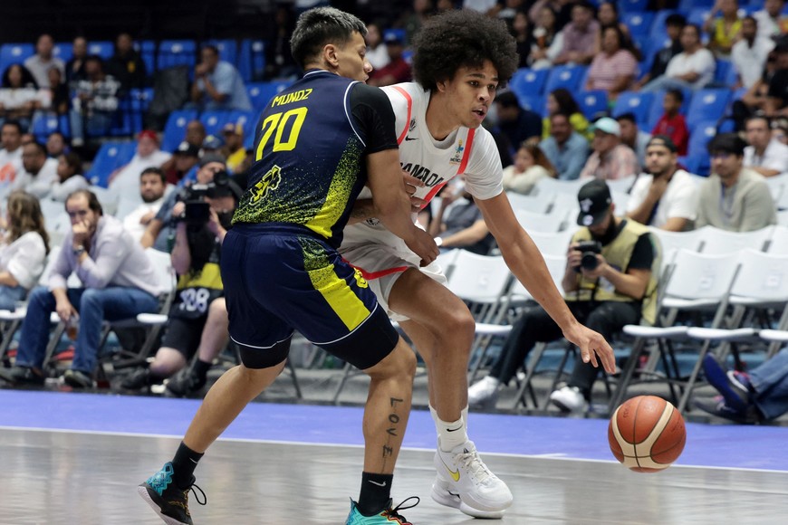 Basketball - FIBA AmeriCup 2025 - Quarter Finals - Canada v Colombia - Polideportivo Alexis Arguello, Managua, Nicaragua - August 28, 2025
Canada's Kyshawn George in action with co70 REUTERS/Luisa Gonzalez