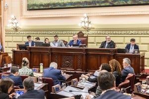 Desde la Secretaría Parlamentaria se leyó la lista completa de caídos por departamento. Foto: Gentileza