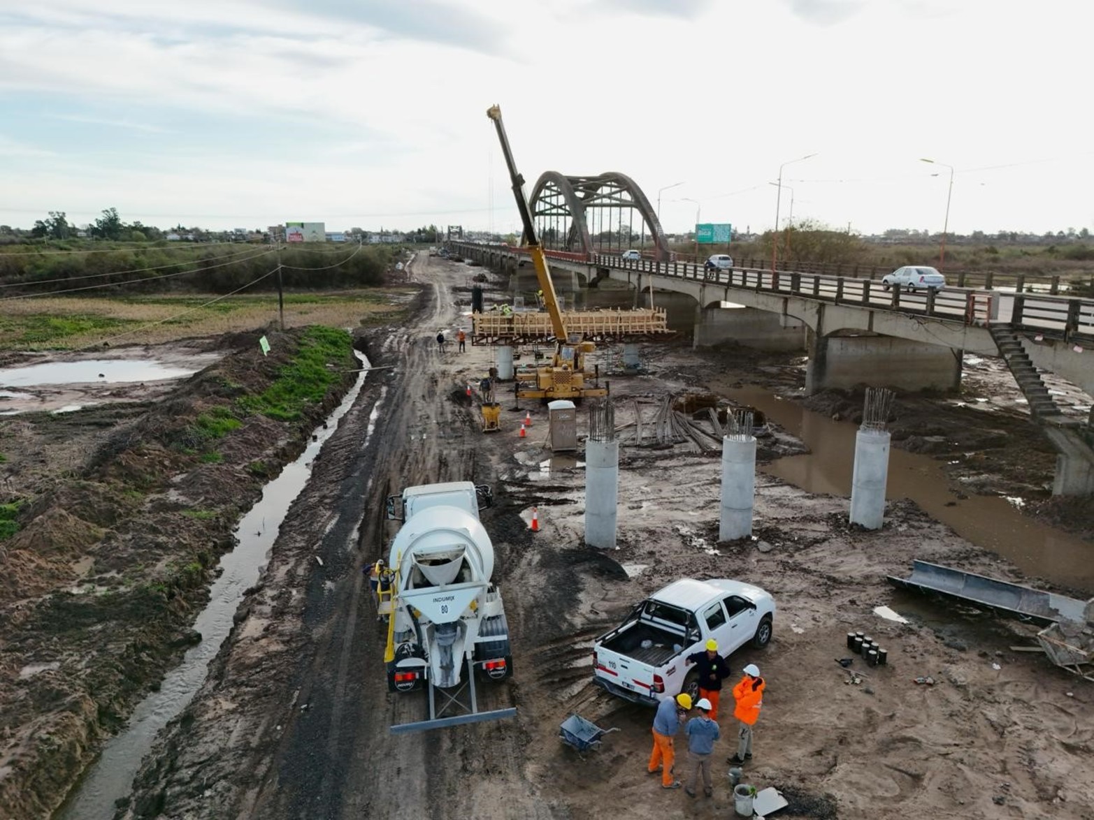 Nuevo Puente Carretero | Armado y llenado del primer cabezal