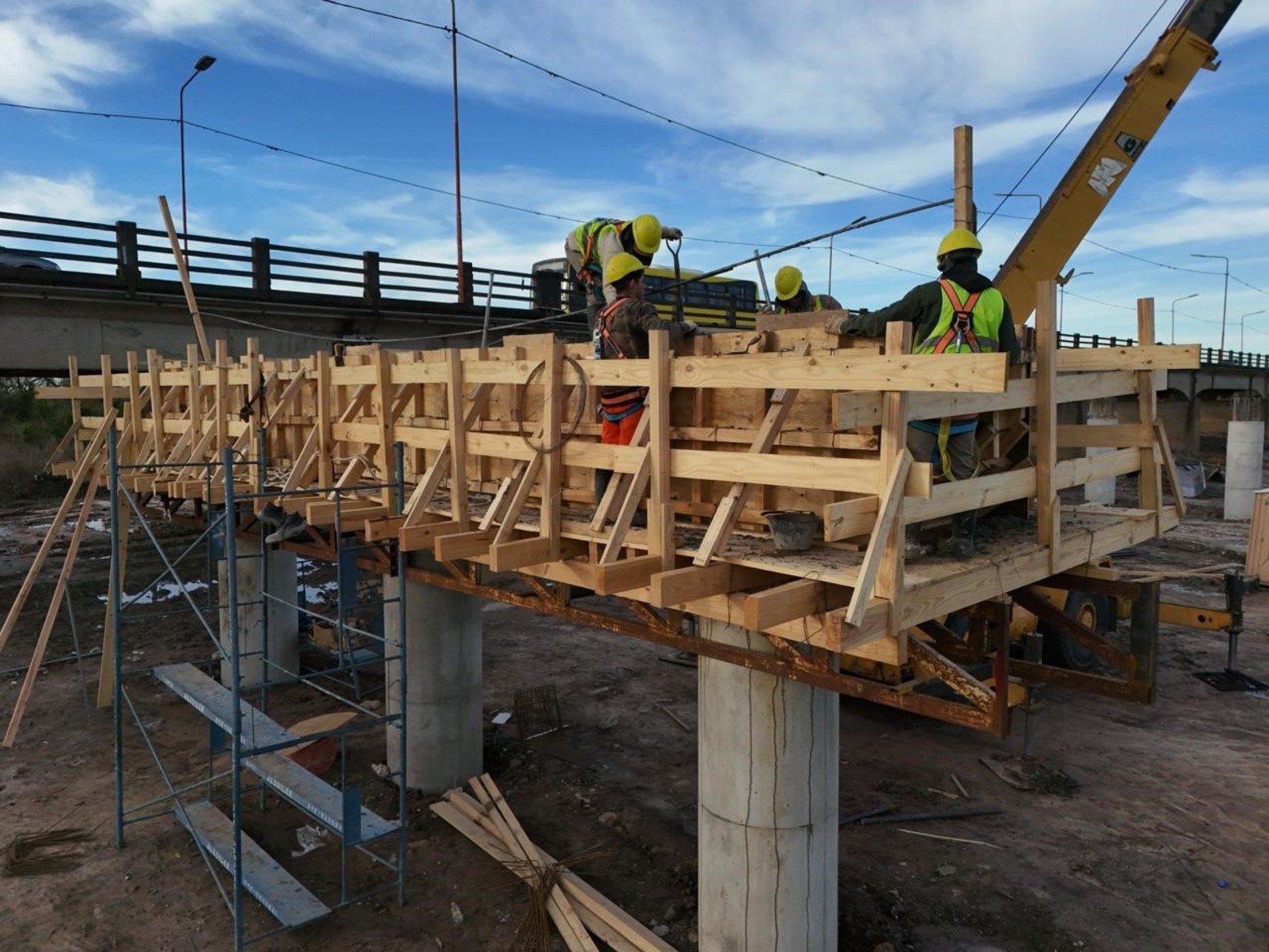 Nuevo Puente Carretero | Armado y llenado del primer cabezal