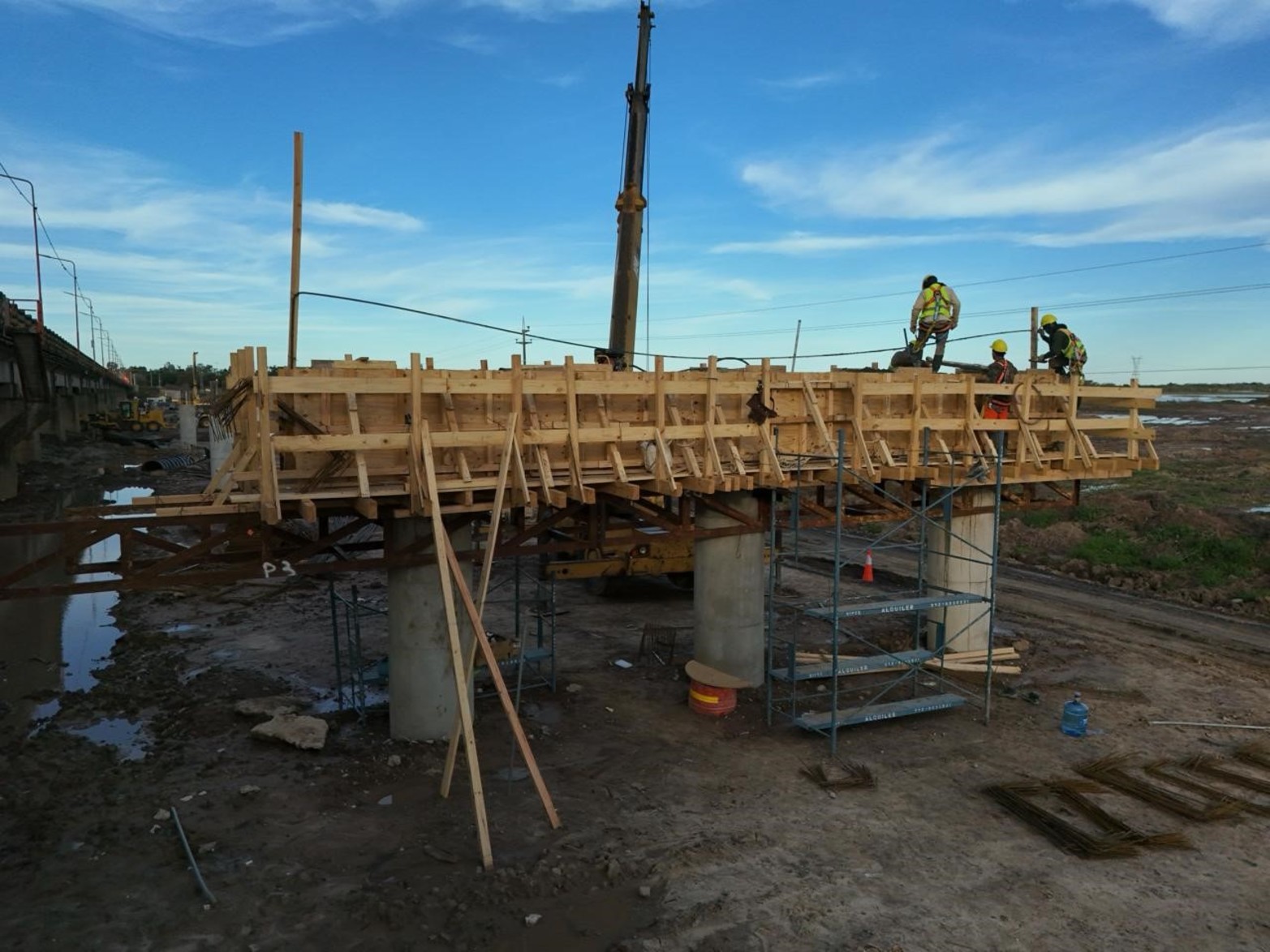 Nuevo Puente Carretero | Armado y llenado del primer cabezal