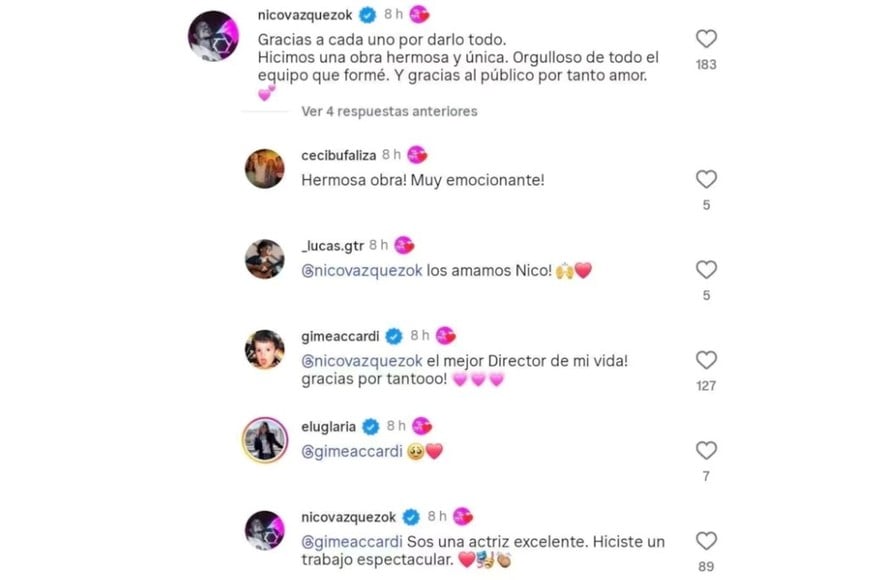 El curioso ida y vuelta entre los actores.