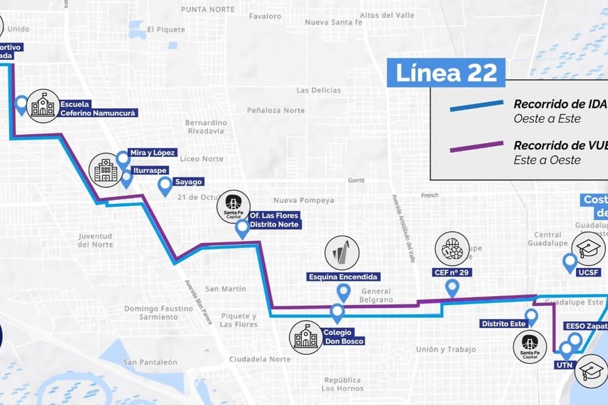 El recorrido actual de la nueva conexión.