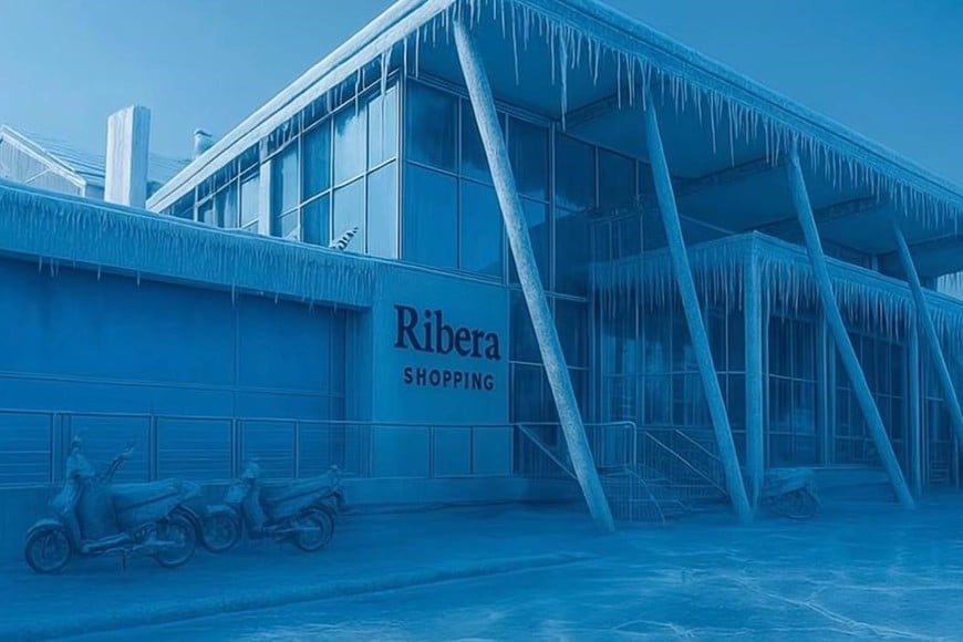 La pista está instalada en el estacionamiento de Ribera Shopping