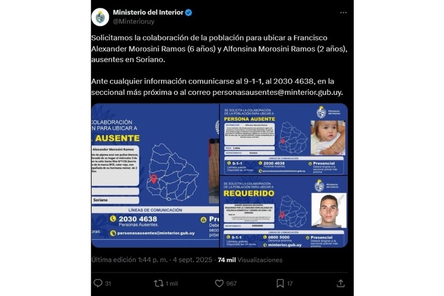 El Gobierno solicita la colaboración de la población